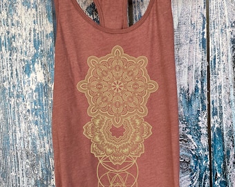 Women's REALMS Mandala Tank Dotwork Sacred Geometry Psychedelic Symmetry Shirt