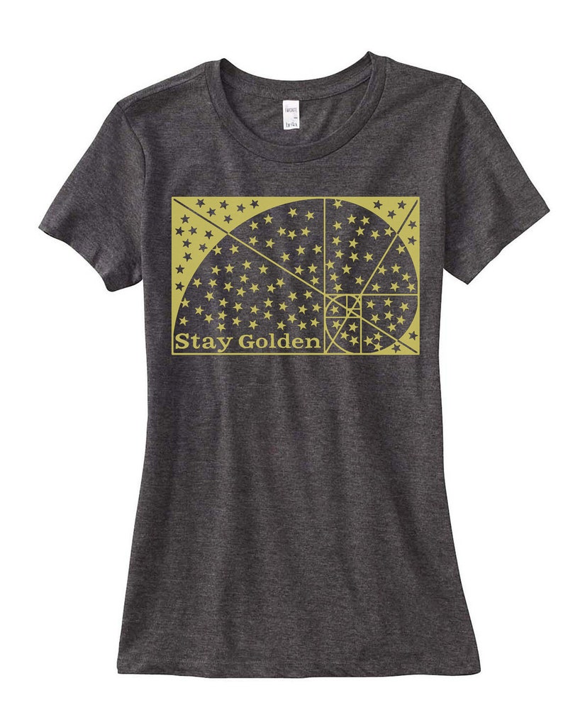 Women's STAY GOLDEN Sacred Geometry Tee Fibonacci Sequence image 0