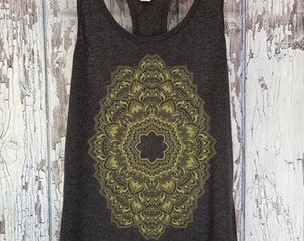 Women's REPEATER Mandala Tank Top Sacred Geometry Dotwork Tattoo Style Shirt