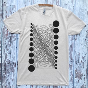ユニセックス ALL CONNECTED 幾何学的モッドパターン スクリーンプリント ドットとライン アブストラクト ミニマル Tシャツ