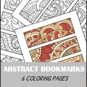 24 Abstract Coloring Bookmarks: Bold & Easy Printable Pages (PDF Download)