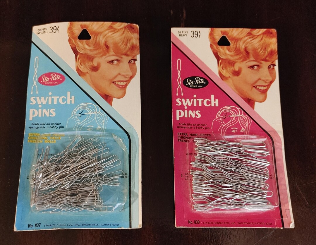 Old Sta Rite Vintage Sta Rite Switch Hair Pins Ginnie Lou Display Card Shelbyville ...