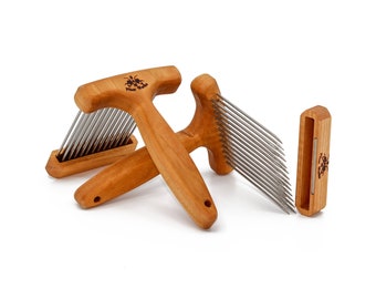 Regular Wool Combs- Single or Double Row - Fine or Extra Fine - Smooth Points - Stainless Steel Tines -In Stock Ready to Ship-