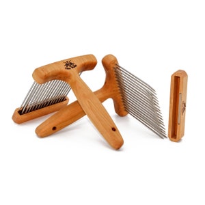 Large Wool Combs- Single or Double Row - Fine or Extra Fine - Smooth Points - Stainless Steel Tines -In Stock Ready to Ship-
