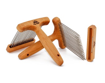 Large Wool Combs- Single or Double Row - Fine or Extra Fine - Smooth Points - Stainless Steel Tines -In Stock Ready to Ship-