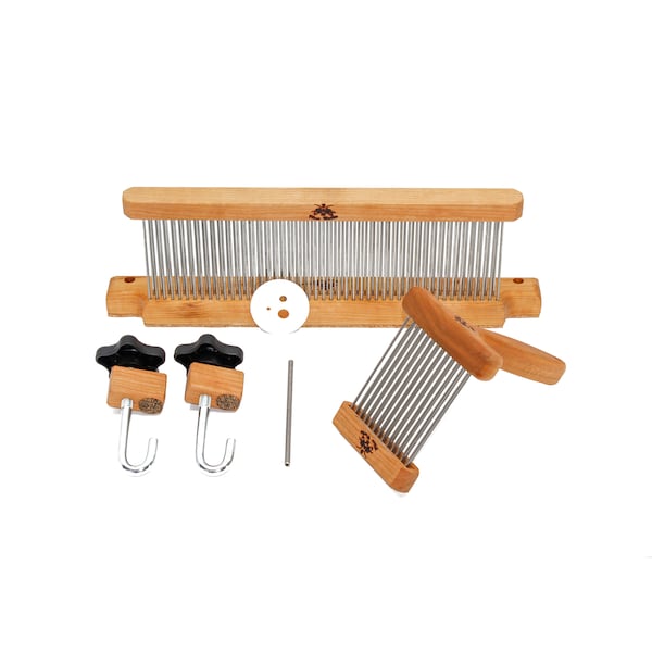 Kit Hackle & Comb de fila doble o simple - Puntas lisas - Enderezador de puntas y diz incluidos - Púas de acero inoxidable - En stock listo para enviar