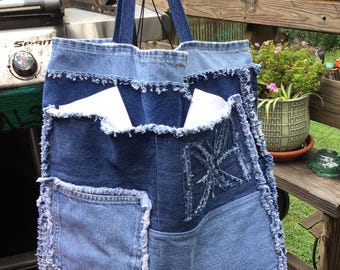Denim tote bag, very large size