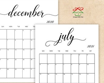 Free printable calendar | Etsy