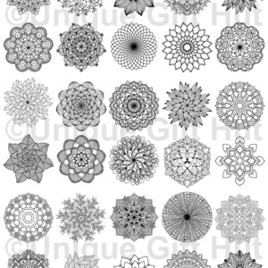 Mandala Coloring Book 30 unique intricate stress relieving printable adult colouring pages digital instant download anti stress art therapy