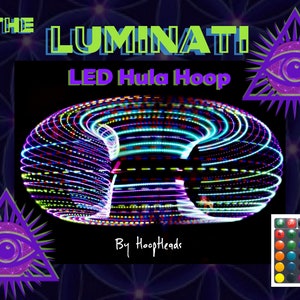 Luminati - LED Hula Hoop w/ Remote - 32 Unique Colors-Modes-Effects - 44+ Bright LEDs
