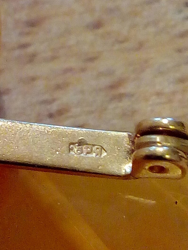 VintageArt Deco Gold Gilt Amber Brooch