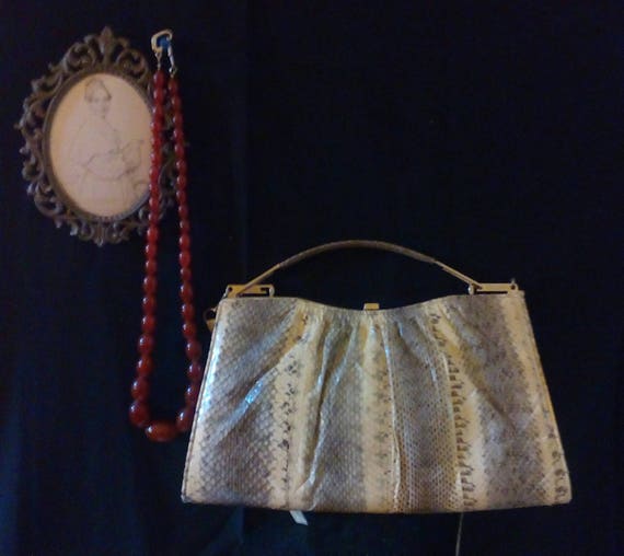 Dior 1970s vintage snakeskin handbag