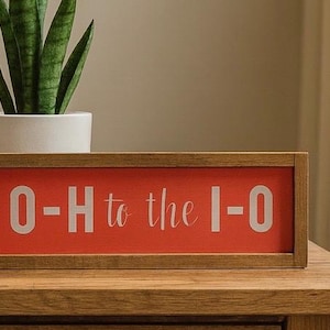 O-H zum I-O gerahmtes Holzschild | Ohio State Buckeyes Dekor