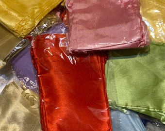 Assorted Satin Drawstring Bag |  3x4 | 4x6 | 5x7 | 6x9