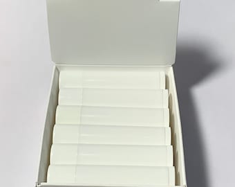 1 or 5 White Lip Tube Arched Display Box - Holds 12 standard lip balm tubes