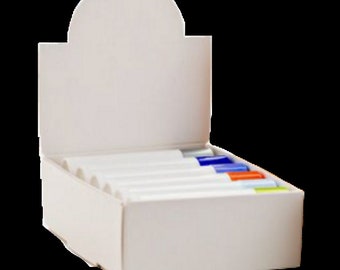 100 White Lip Tube Arched Display Box - Holds 12 standard lip balm tubes