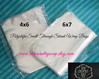 500 Polyolefin Shrink Wrap Bags Breathable 4x6 or 6x7 Wholesale Bulk Supplies for Bath Bombs Soap Crafts