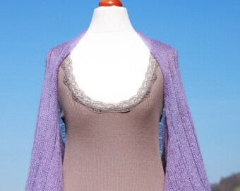 Shrug,bridal stole shrug cardigan mohair silk Sleeves stole bolero 12 arm pink