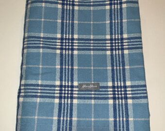 Minky Blanket-Tartan Blue Plaid Mammoth + Cobalt Minky