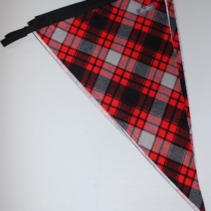 Red Plaid Triangle Flag Bunting--XL flag size