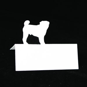 Pug Shaped, Tented Wedding Escort Cards| CUSTOM PRINTED or BLANK Placecards | Seating cards | Dog | Dog Wedding | Dog Lover | Pug