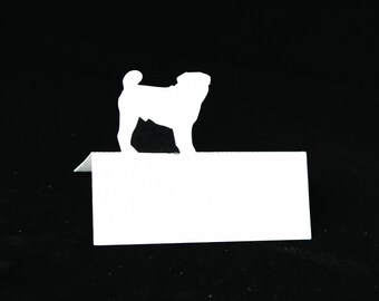 Pug Shaped, Tented Wedding Escort Cards| CUSTOM PRINTED or BLANK Placecards | Seating cards | Dog | Dog Wedding | Dog Lover | Pug