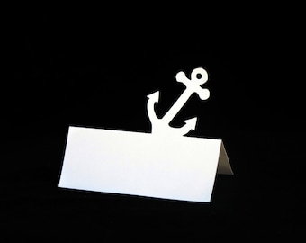 Anchor Shaped Wedding Escort Cards| Tented Placecards| BLANK Seating Cards for Calligraphy| Nautical| Navy| Yacht Club| Boat Wedding| Shower