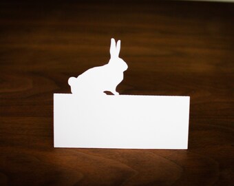 Bunny Rabbit Shaped Wedding Escort Cards| PRINTED or BLANK Placecard For Calligraphy| Seating cards | Farm, Barn, Country, Woodland Wedding