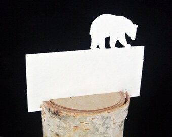 Black Bear Shaped Wedding Escort Card for use with Holder| BLANK Placecard for Calligraphy| Seating cards| Woodland Animals| Baby Shower