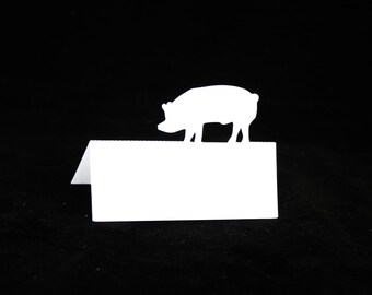 Pig/Pork Shaped Wedding Escort Cards| Tented Placecards| BLANK Seating cards| Meal Choice| BBQ| Pig Roast| Rustic Farm| Ranch| Barn| Party