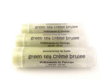 Green Tea Creme Brulee Lip Balm - Made with Real Organic Matcha. 100% Vegan