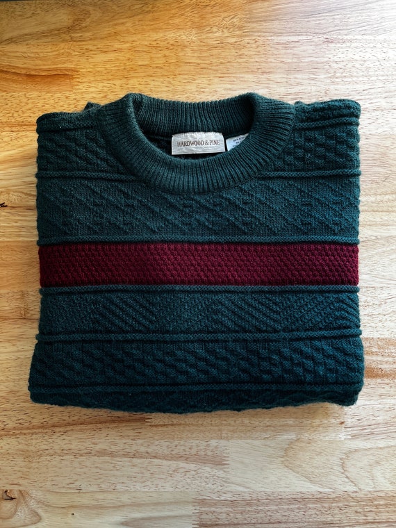 Vintage 90s Forest Green Sweater | Authentic Vinta