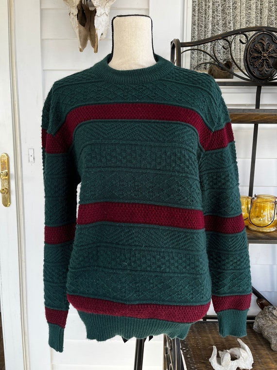 Vintage 90s Forest Green Sweater | Authentic Vint… - image 2