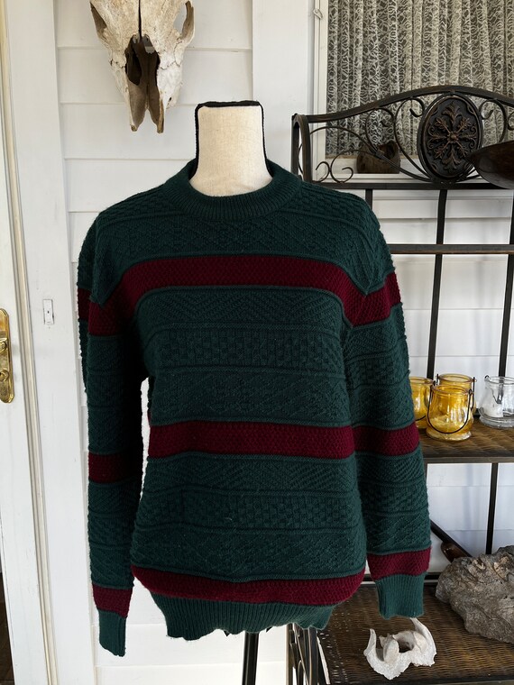 Vintage 90s Forest Green Sweater | Authentic Vint… - image 5