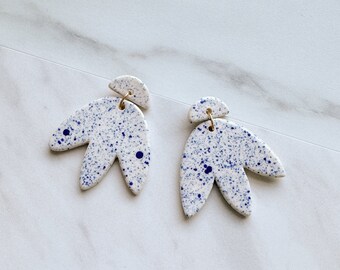 Freckled Blue Tulip Earrings