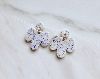 Freckled Blue Cutout Earrings