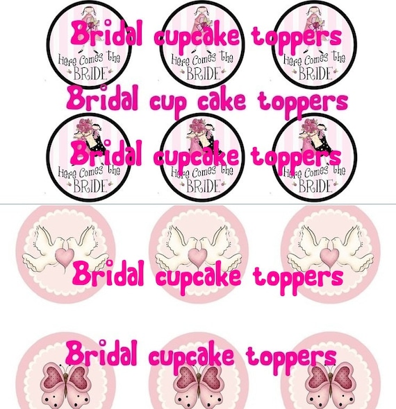 PDF Bridal Cupcake Toppers DIY Printable Cupcake Toppers | Etsy