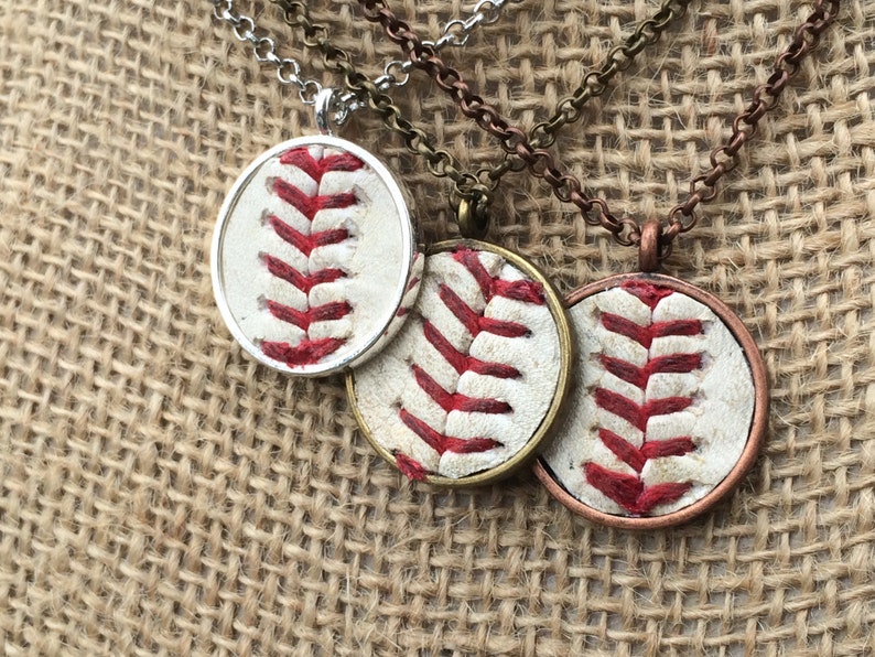 New Size Real Baseball Necklace Etsy