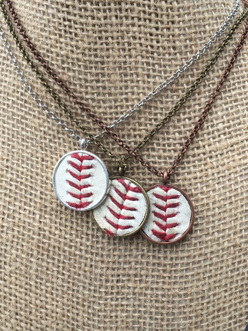 New Size Real Baseball Necklace Etsy