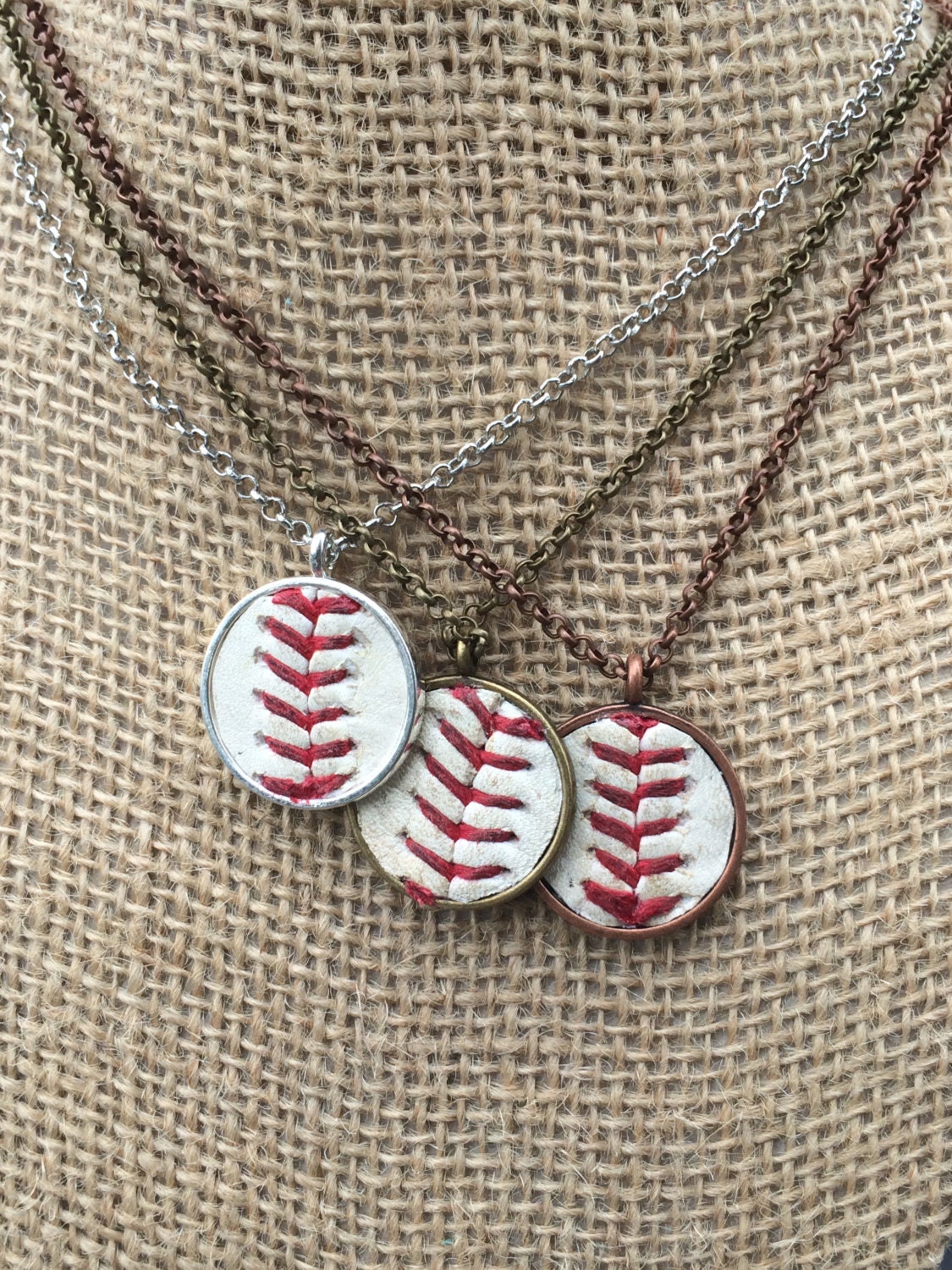 New Size Real Baseball Necklace Etsy