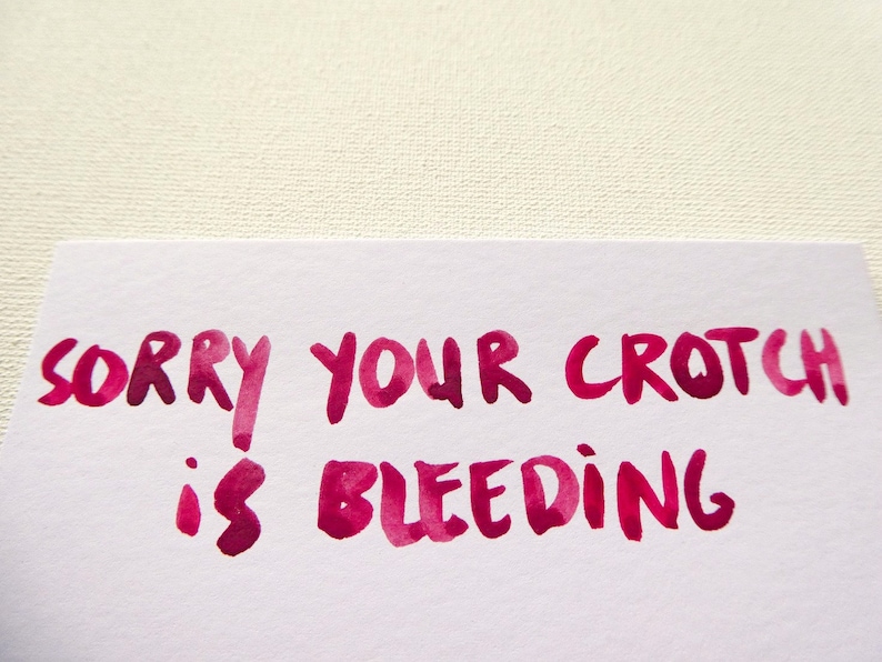 Sorry Your Crotch Is Bleeding Card Rude Postcard Mature Etsy