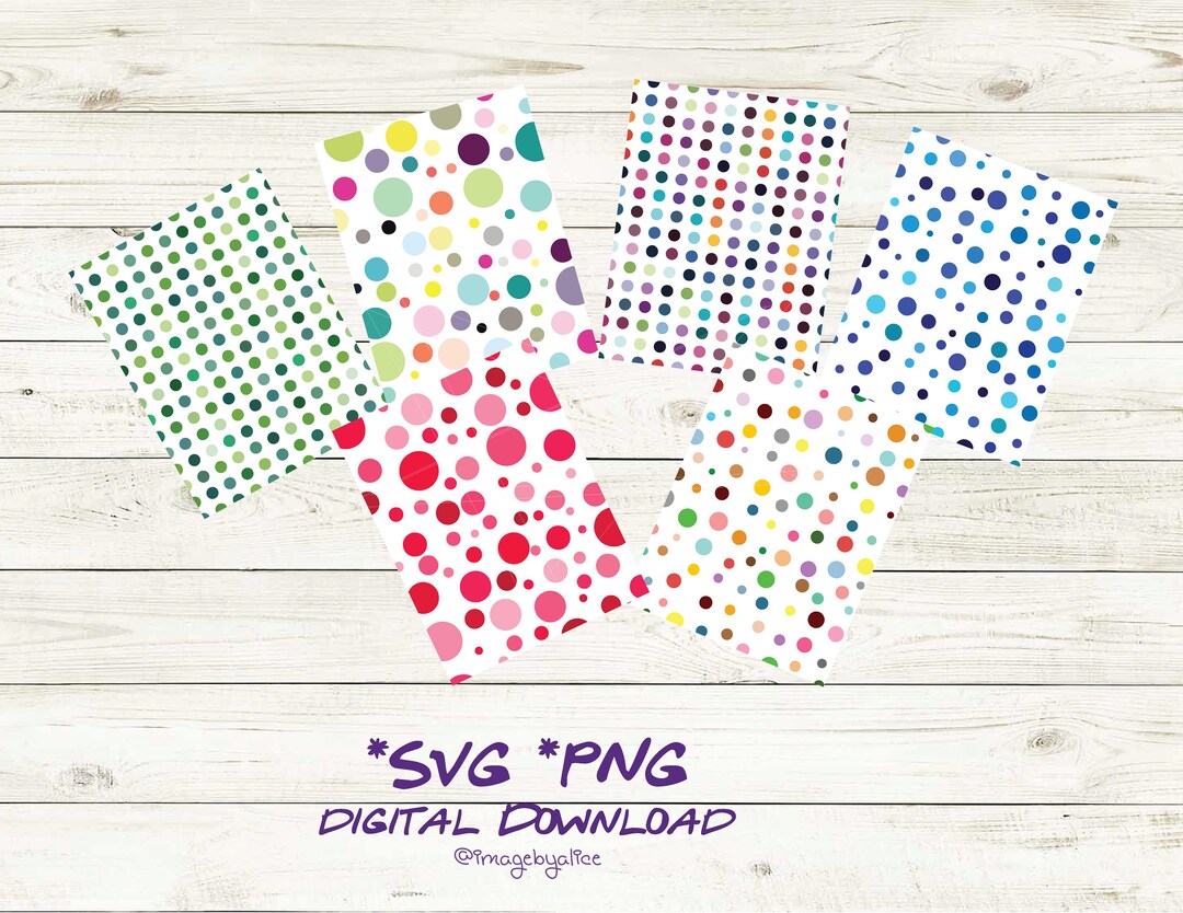 Printable Polka Dots SVG &amp; Png. Printable Pack of 6 Polka Dots - Etsy