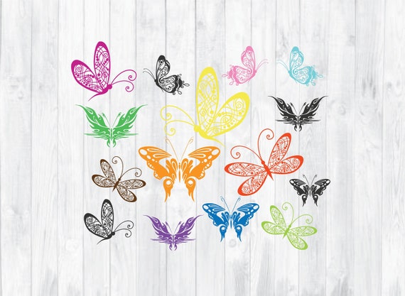 Download Free Butterfly Svg Dxf Butterfly Sticker Clipart Butterfly Vinyl Etsy SVG Cut Files