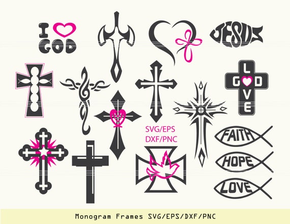 Download Cross Svg Cross Decal Cross Dxf files Cross monogram | Etsy
