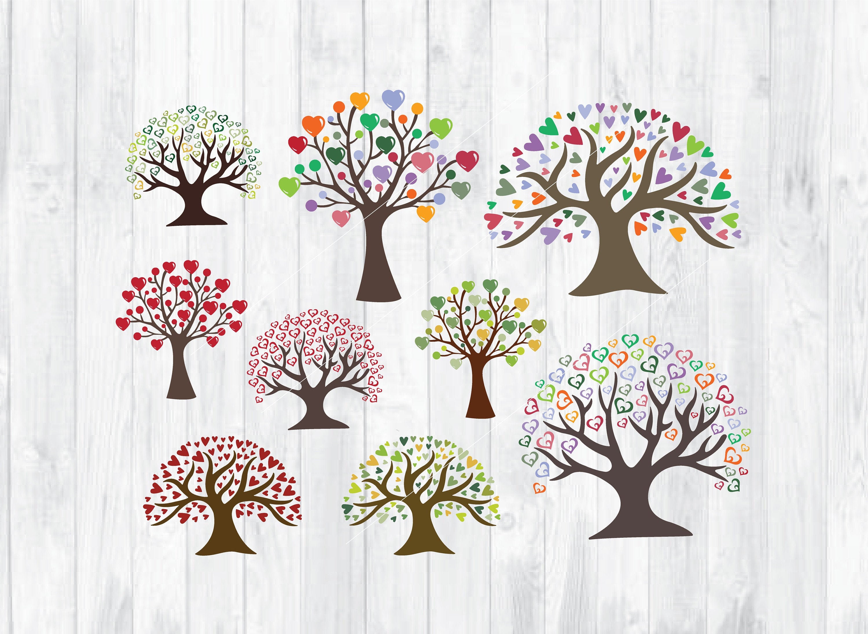 Download Heart Tree Svg Tree Sticker Tree Clipart Tree Vinyl Decal Etsy