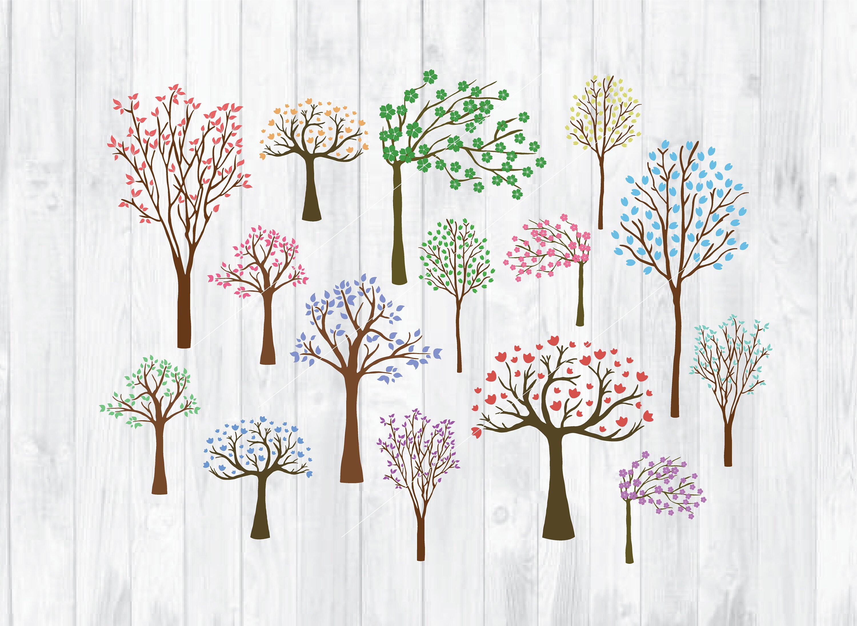 Baum Svg Baum Aufkleber Baum Clipart Baum Vinyl Aufkleber Etsy