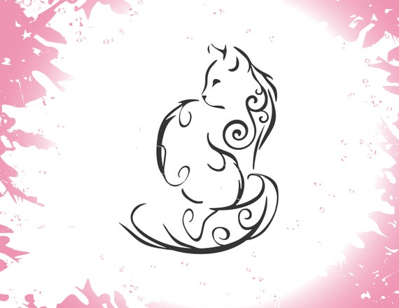 Download Cat Svg Cat Clipart Cat Decal Cat Dxf Cat Sticker Cat Etsy PSD Mockup Templates