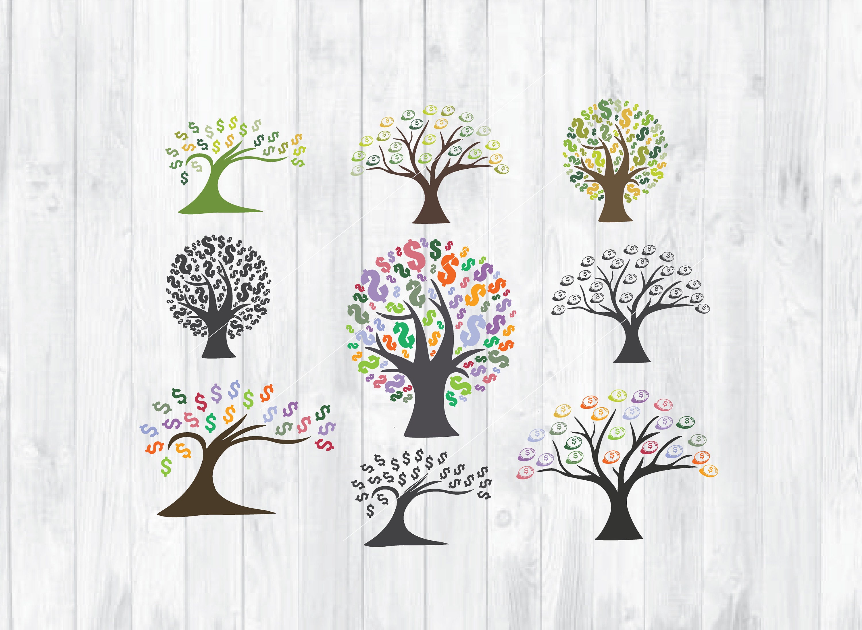 Geld Baum Svg Baum Aufkleber Baum Clipart Baum Vinyl Etsy