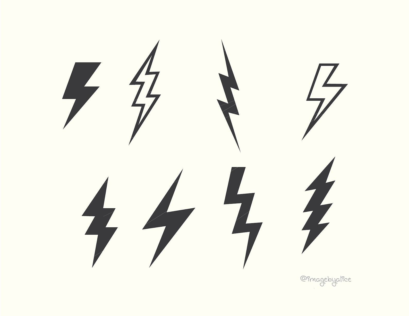 Set Lightning Bolt.svg Thunderbolt Svg Lightning Strike Svg - Etsy
