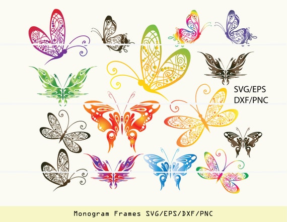Download Free Butterfly Svg Dxf Butterfly Sticker Clipart Butterfly Vinyl Etsy SVG Cut Files